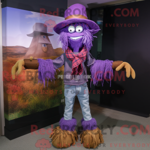 Purple Scarecrow mascot...