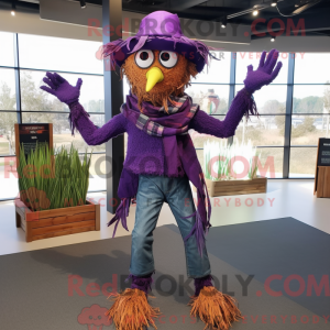 Purple Scarecrow mascot...