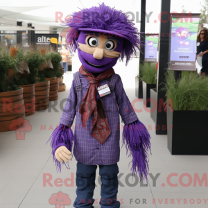 Purple Scarecrow mascot...