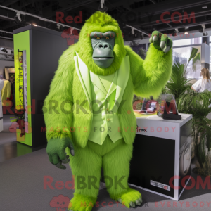 Limegrøn Gorilla maskot...