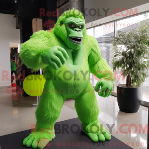 Limegrøn Gorilla maskot...