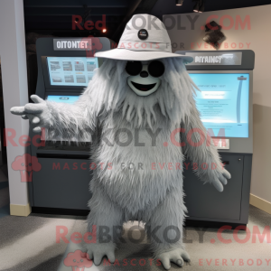 Grå Yeti-maskotdraktfigur...