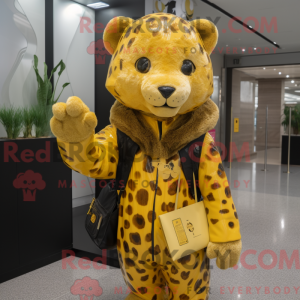 Gull Leopard maskot drakt...