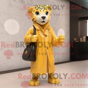 Gold Leopard mascot costume...