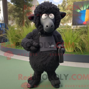 Black Merino Sheep mascot...