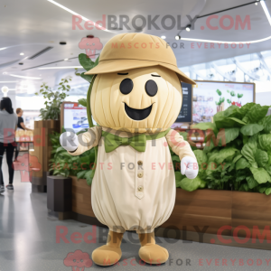 Beige agurk maskot kostume...