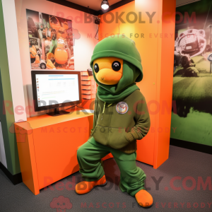 Orange Green Beret mascot...