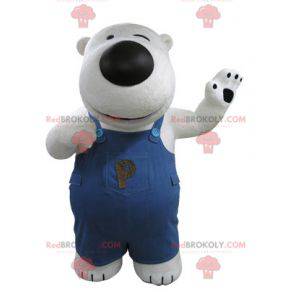 Polar bear mascot and black with overalls - Redbrokoly.com