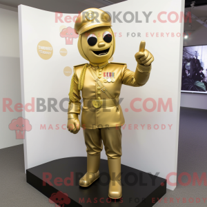 Gold Army Soldier mascot...