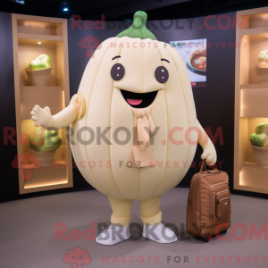 Beige Melon mascot costume...