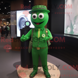 Green Camera mascot costume...