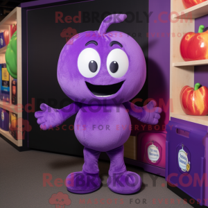 Purple Apple mascot costume...