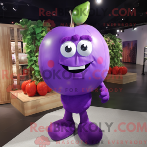 Purple Apple mascot costume...