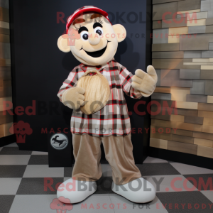 Tan Mime mascot costume...