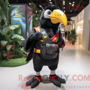 Black Toucan mascot costume...