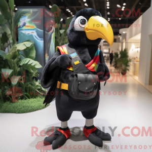 Sort Toucan maskot kostume...