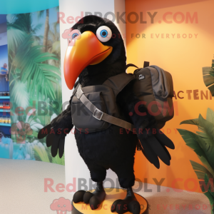 Sort Toucan maskot kostume...