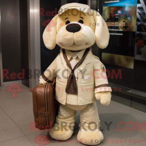 Beige hundemaskotdraktfigur...