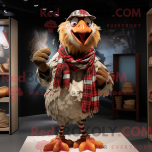 Tan Roosters mascot costume...