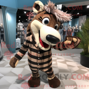Brun Zebra maskot kostume...