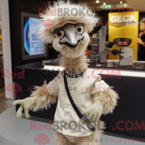 Beige Emu mascot costume...