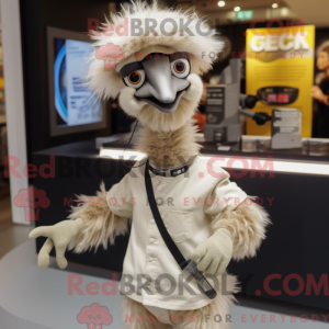 Beżowy Emu-maskotdraktfigur...