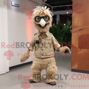 Beige Emu mascot costume...