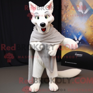Hvid Dingo maskot kostume...