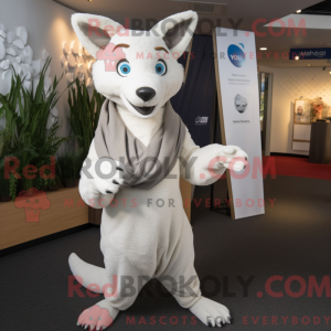 White Dingo mascot costume...
