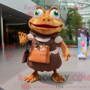 Brown Frog mascottekostuum...