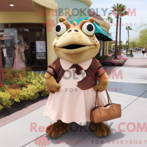 Brown Frog mascot costume...