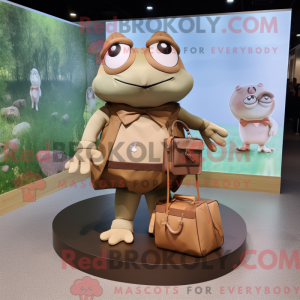 Brun frø maskot kostume...