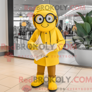 Gold Lemon mascot costume...