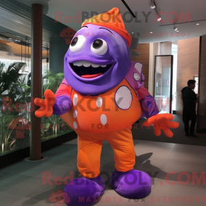 Purple Clown Fish mascot...