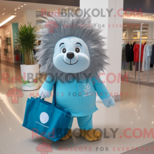 Cyan Piggsvin maskot...