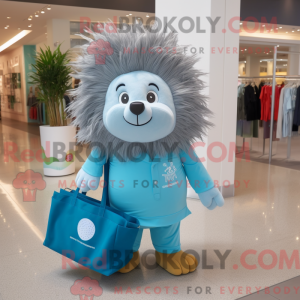 Cyan Porcupine maskot...