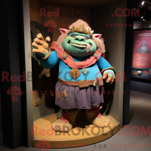 En maskotdraktfigur kledd...