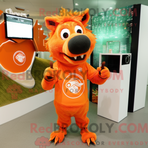 Orange Wild Boar mascot...