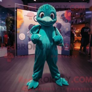 Teal Swan maskot kostume...