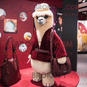 Maroon Alpaca maskot...