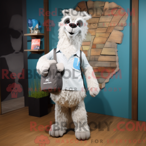 Gray Llama mascot costume...
