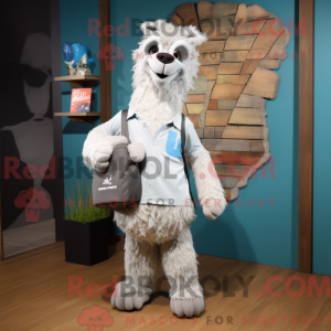 Grijze lama mascotte...