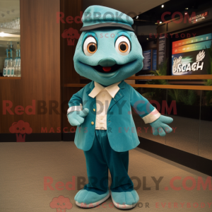 Teal Cod mascottekostuum...