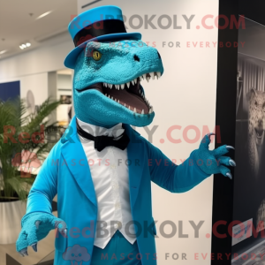 Blue T Rex mascot costume...
