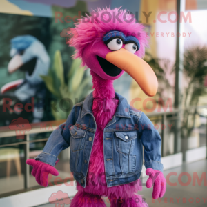 Magenta Ostrich mascot...