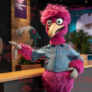 Magenta Ostrich mascot...
