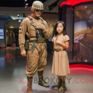 Tan Gi Joe mascot costume...