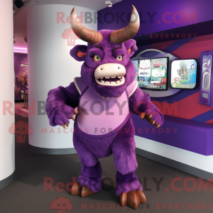 Purple Minotaur mascot...