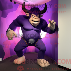 Lilla Minotaur maskot...