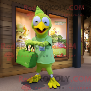 Lime grønn kylling maskot...